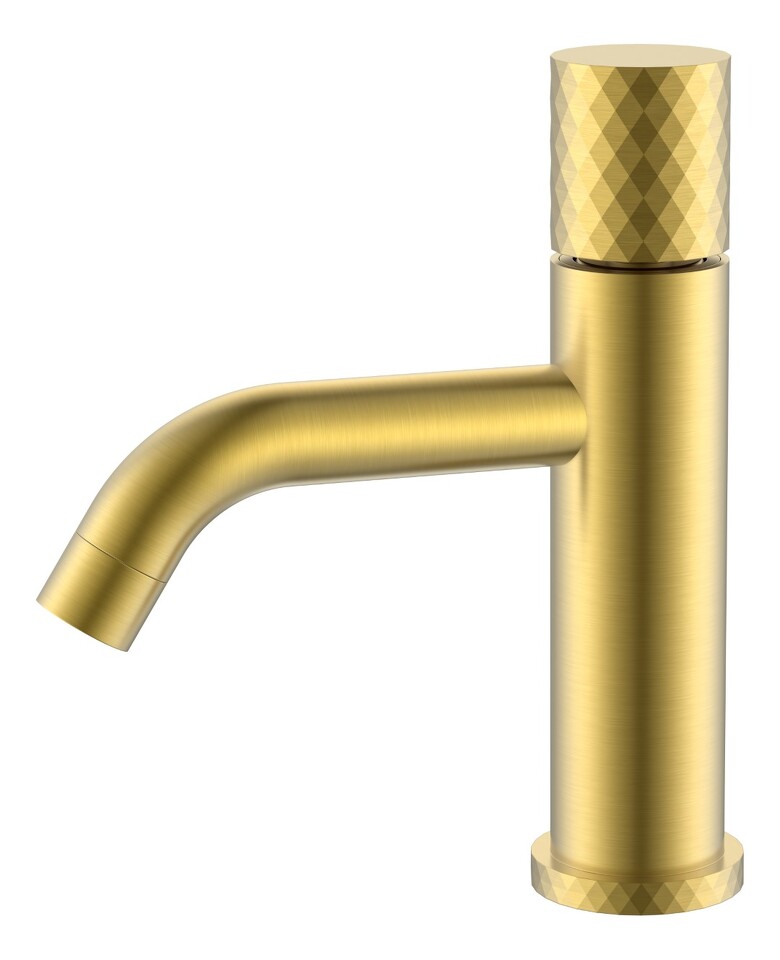 Фото №2  Boheme Смеситель STICK для умыв. низ. Mat Gold низкий с ручкой DIAMOND