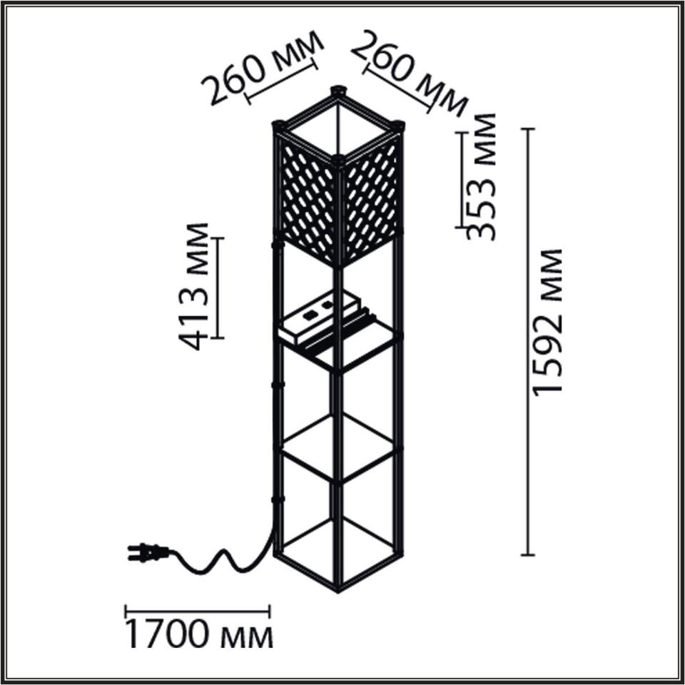 Фото №12  Торшер LUMION 8093/1F COMFI LN26 460 черный/белый, дерево/текстиль Торшер Е27 1*60W 220V PRACTIC