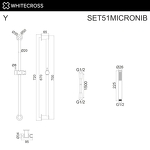Превью фото №2  Душевой гарнитур на штанге WHITECROSS SET51MICRONIB (брашированный никель)