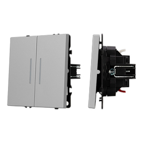 Фото Arlight Механизм выключателя двухклавишный проходной LED SWT-NOBE-MKP2-SFPL-L-IS (230V, 10A) ( Никель)