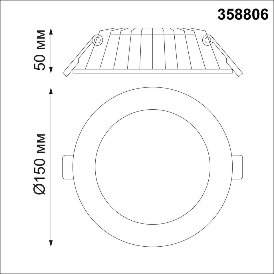Фото №3  NOVOTECH 358806 SPOT NT21 494 белый Светильник встраиваемый светодиодный IP20 LED 12W 960Лм 3000K 100-240V GESSO