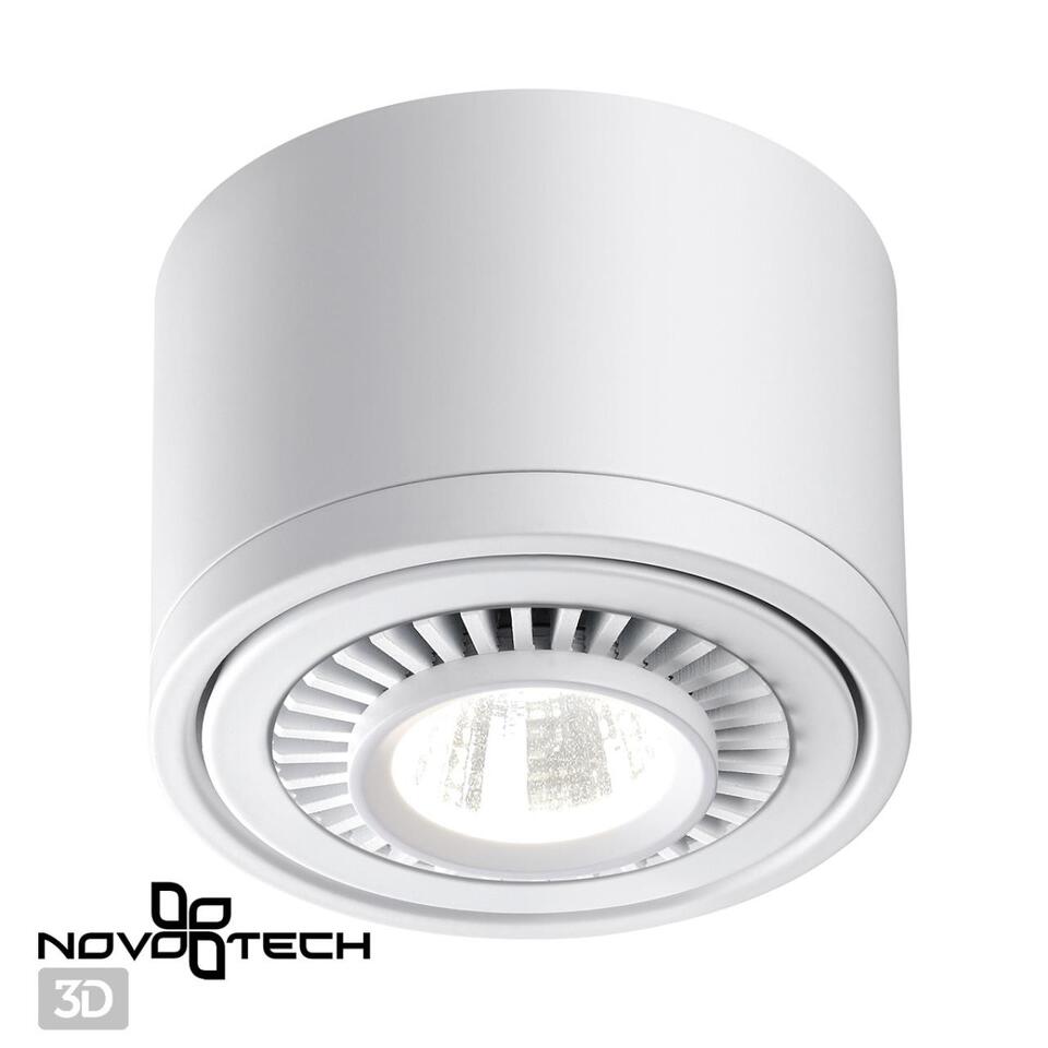 Фото №7  NOVOTECH 358811 OVER NT21 378 белый Светильник накладной светодиодный IP20 LED 9W 770Лм 4000K 220V GESSO