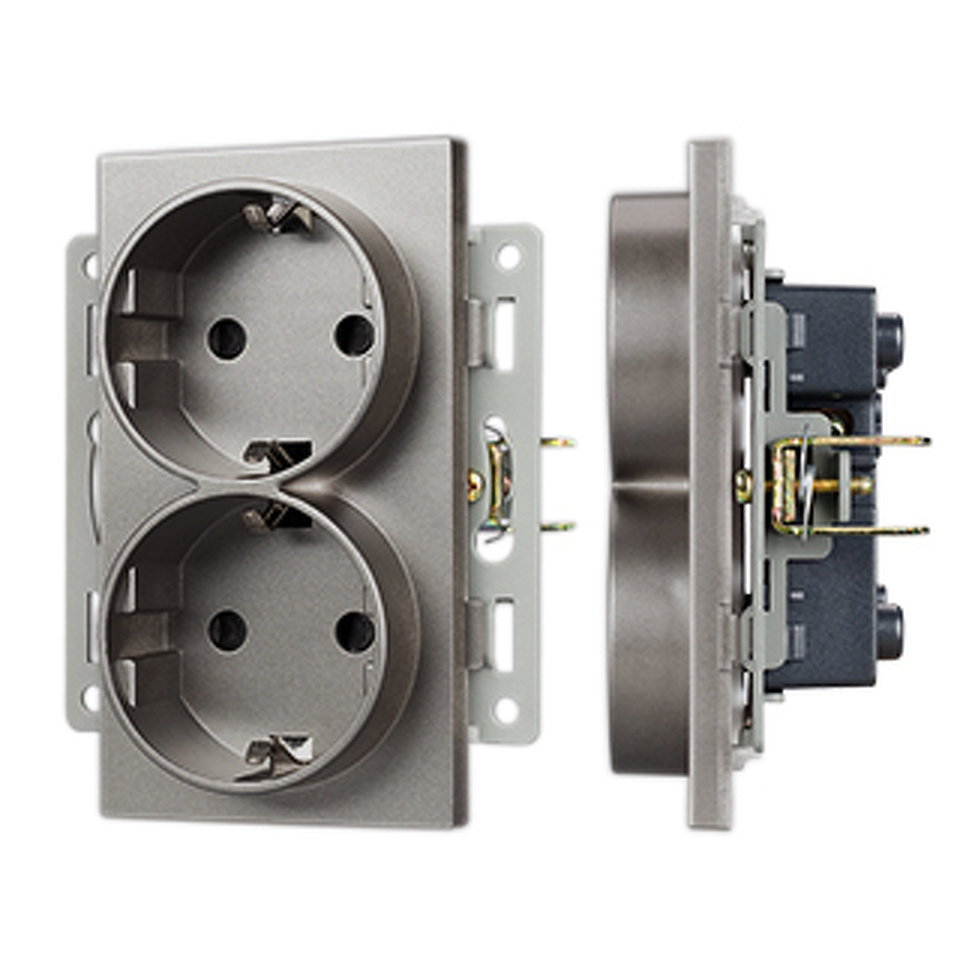 Фото №1  Розетка Arlight Механизм электрической розетки SCT-MEUD-PL-GR (250V, 16A) ( -)