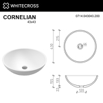 Превью фото №8  Раковина Умывальник WHITECROSS Cornelian D=43 (белый мат) иск. камень