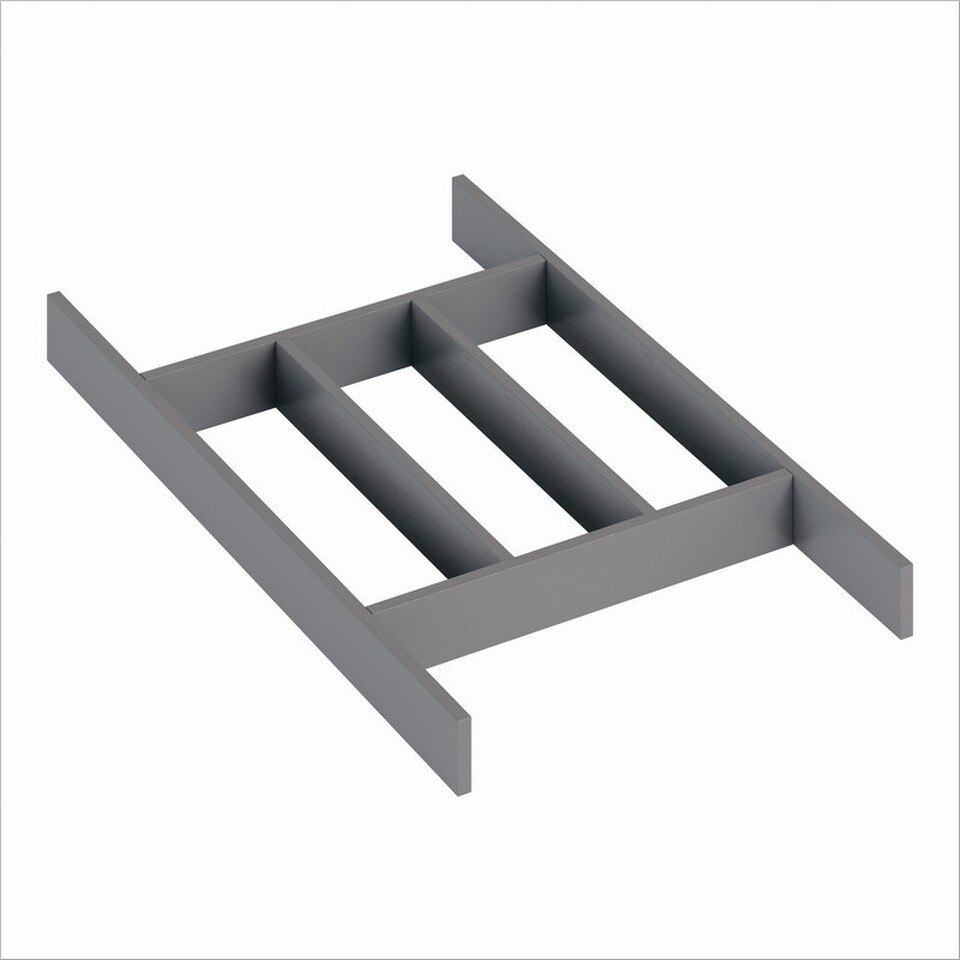 Фото №1  Лоток-рамка WOODLINE BLANK для столовых приборов, ширина фасада 400-1200 мм, 276х472х43 мм, антрацит