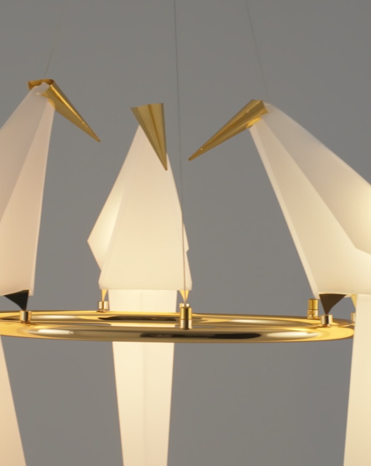 Фото №6  Подвесной светильник Подвесной светодиодный светильник Moderli V3071-3PL origami Birds 3*LED*6W