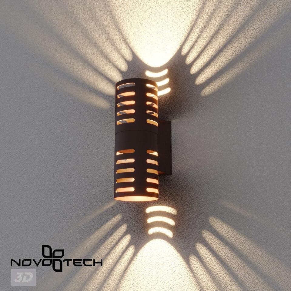 Фото №7  NOVOTECH 359539 STREET NT25 000 коричневый Светильник ландшафтный настенный IP65 LED 2*5W 3000К 100-240V NETZ