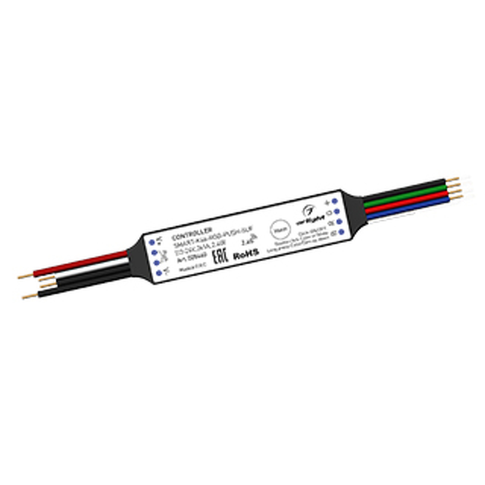 Фото №1  Arlight Контроллер SMART-K46-RGB-PUSH-SUF (12-24V, 3x1A, 2.4G) ( Пластик)