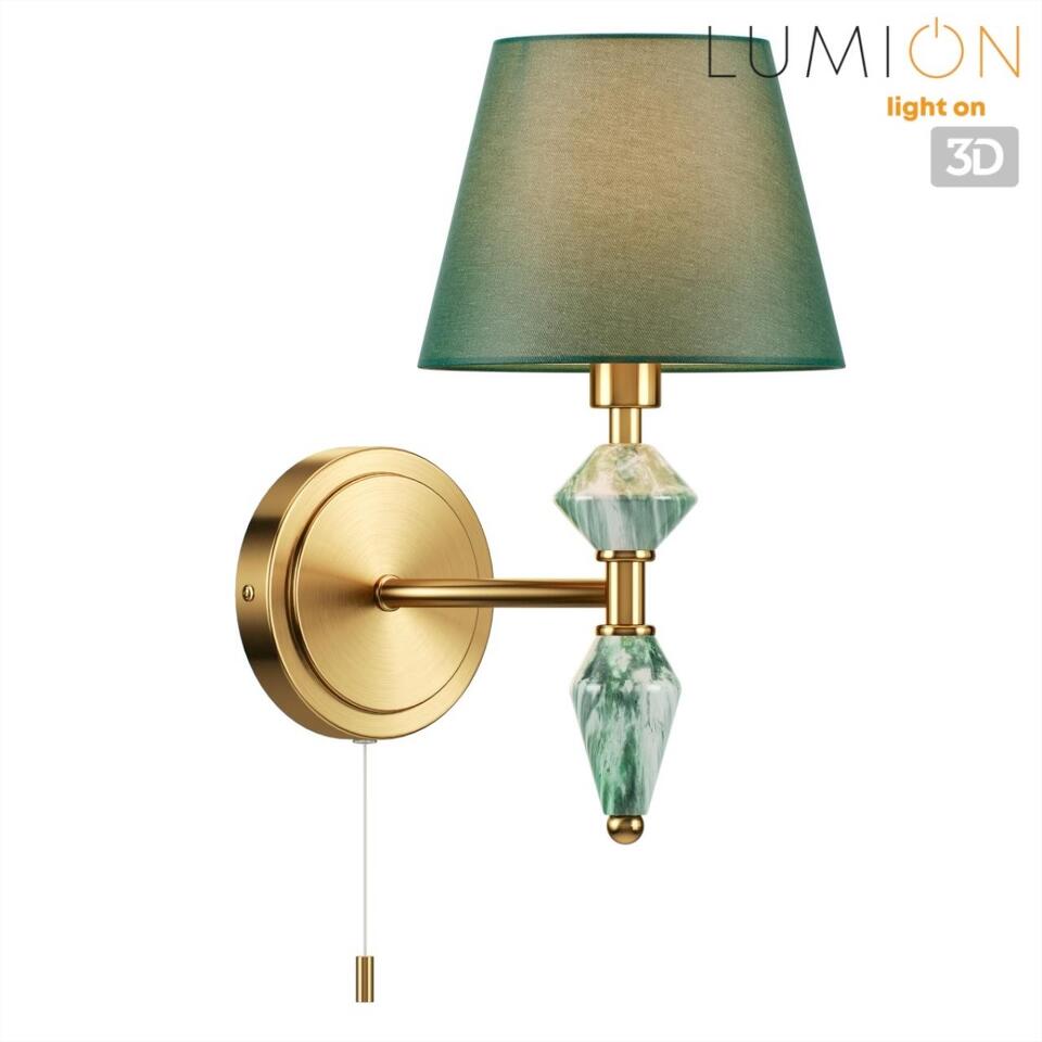 Фото №7  LUMION 8275/1W CLASSI LN26 048 латунь/зеленый, металл/керамика/ткань Бра Е14 1*40W 220V VERMONT