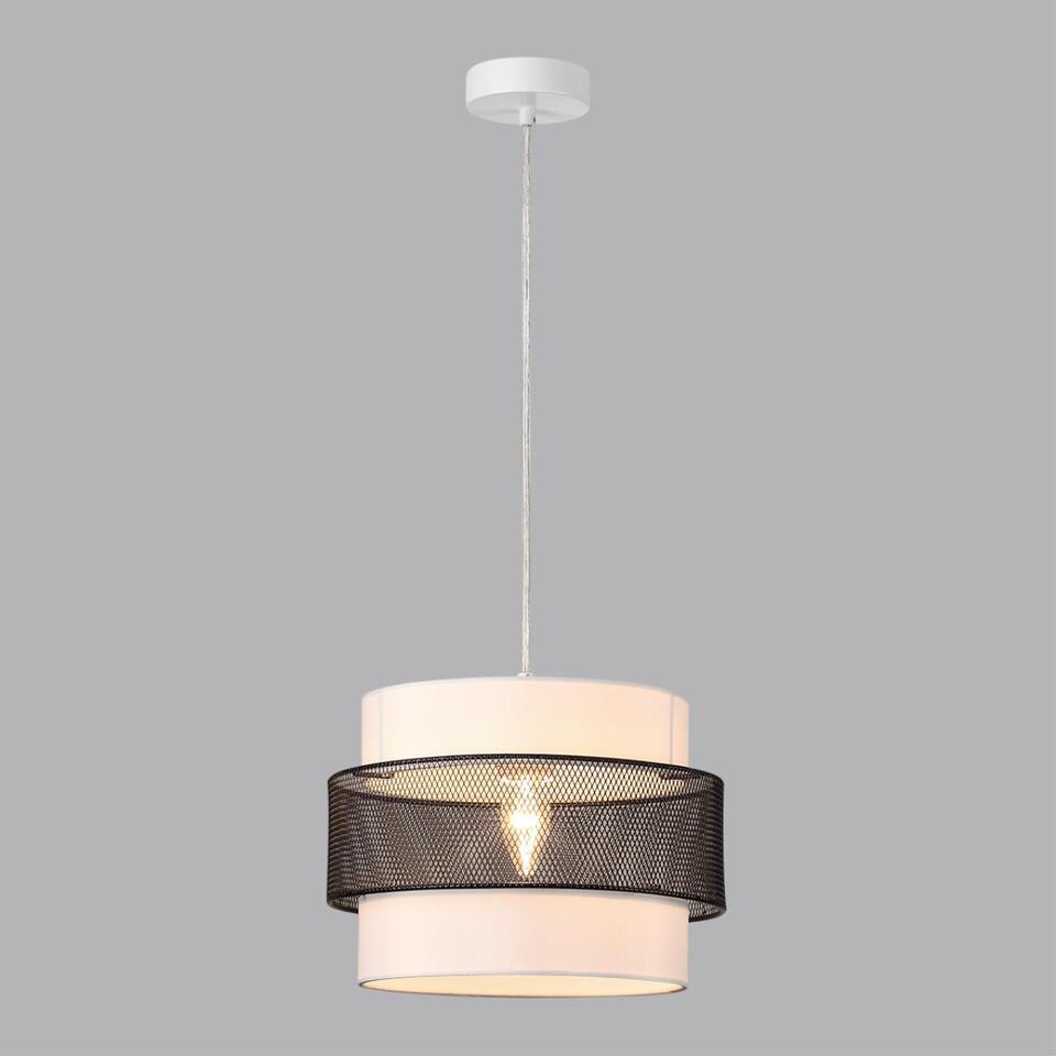Фото №8  Подвесной светильник LUMION 8002/1A MODERNI LN25 000 белый, черный металл/металл, текстиль Подвес Е27 60W 220V ANIMAISA
