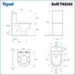 Превью фото №13  Унитаз Teymi Унитаз напольный Моноблок Solli безободковый, сиденье Дюропласт микролифт T41101