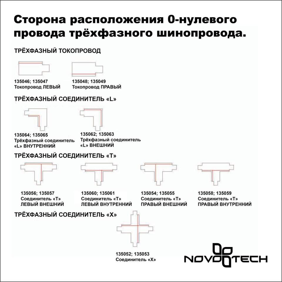 Фото №2  NOVOTECH 135058 PORT NT19 257 белый Соединитель "Т" правый внутренний с токопроводом для трехфазн.шинопровода