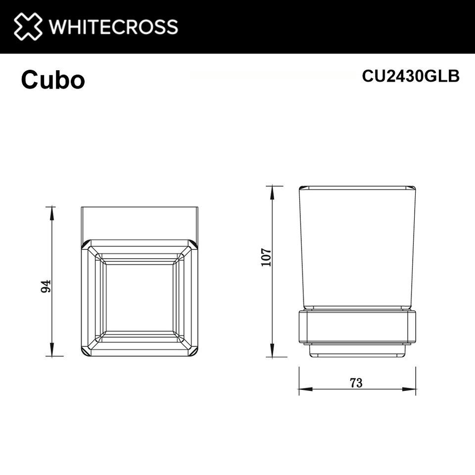 Фото №2  Стакан подвесной WHITECROSS Cubo CU2430GLB (брашированное золото)