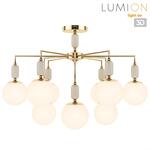 Превью фото №1  Люстра LUMION 6580/9C CLASSI LN26 36 французское золото, серый/белый металл, керамика/стекло Люстра потолочная E14 9*40W 220V VIVIEN