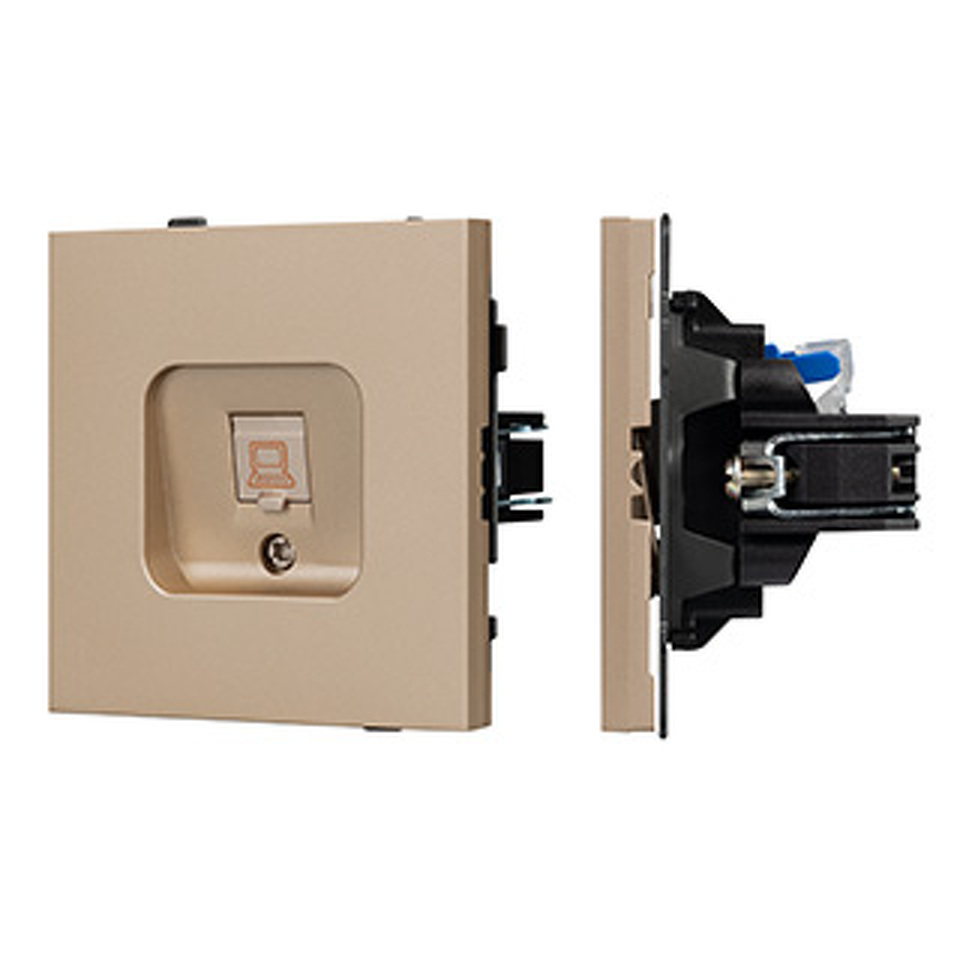 Фото №1  Розетка Arlight Механизм компьютерной розетки SCT-TENDO-MPC1-PL-GD (RJ-45, CAT6) ( Песочный)
