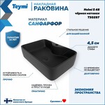Превью фото №2  Раковина Teymi Раковина Helmi S 48 накладная с полочкой под смеситель, Черная Матовая T50297