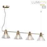 Превью фото №1  Подвесной светильник LUMION 6596/4A MODERNI LN26 217 латунь титаниум/прозрачный, металл/стекло Подвес E27 4*60W 220V CORNE