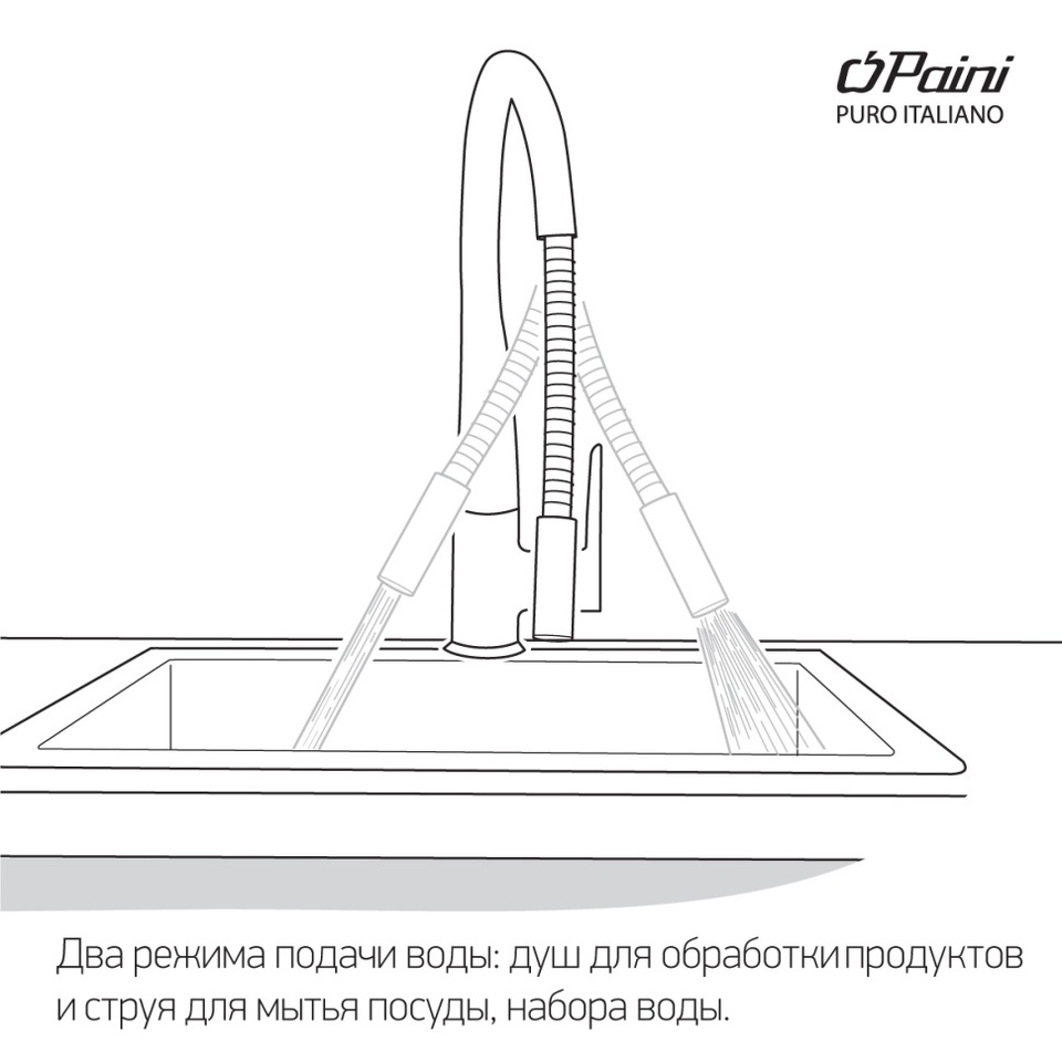 Фото №6  78CR579WSAKM Смеситель для кухни Кучина PAINI, хром