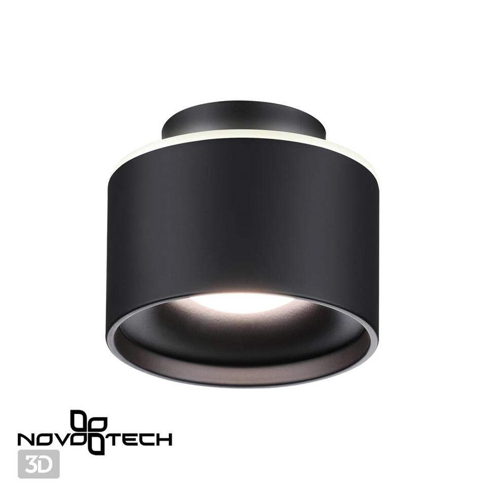 Фото №5  NOVOTECH 358971 OVER NT22 350 черный Светильник накладной с переключ. цв. температуры IP20 LED 3000К\4000К\6000К 12W вниз + 3W вверх 110-265V GIRO