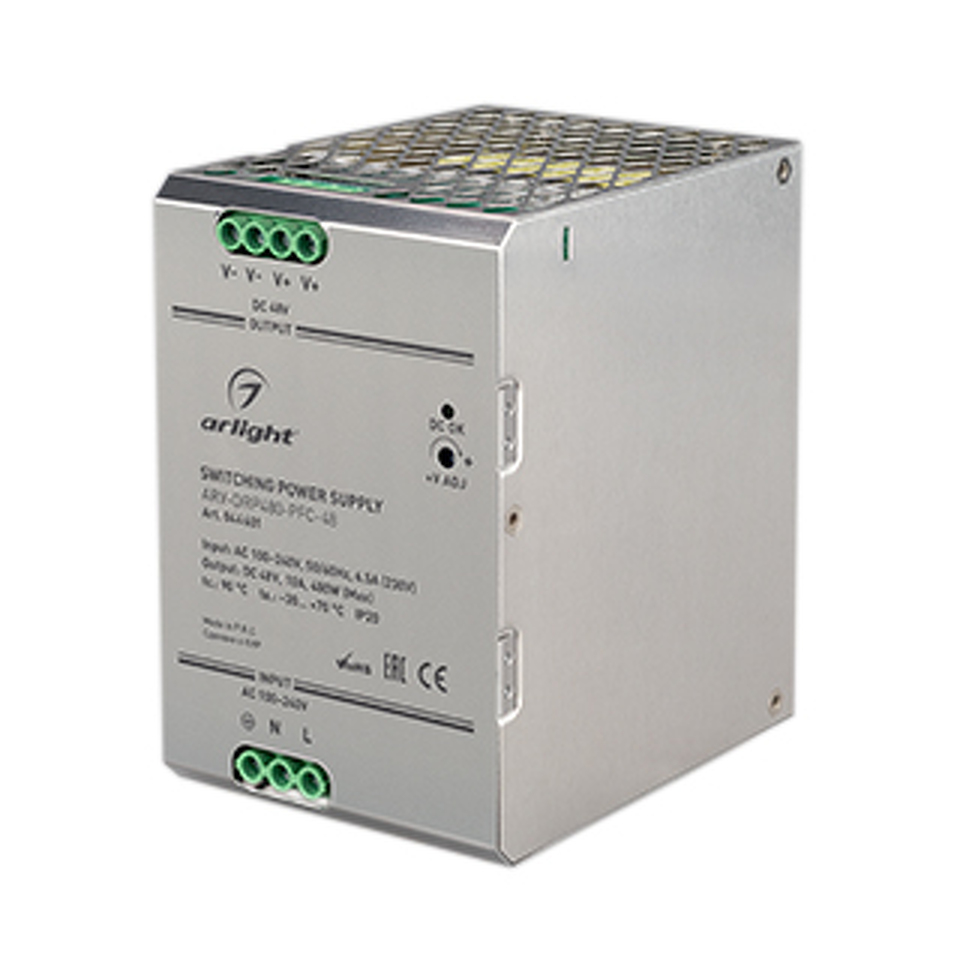 Фото №1  Arlight Блок питания ARV-DRP480-PFC-48 (48V, 10A, 480W) ( IP20 Металл, 5 лет)