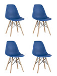 Превью фото №1  Стул Eames Style DSW синий x4 (разборный каркас)