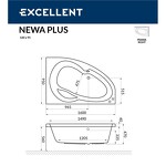 Превью фото №3  Ванна EXCELLENT Newa 160x95 (правая) "LINE" (белый)