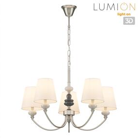 Фото LUMION 8283/5 CLASSI LN26 051 никель/белый, металл/керамика/текстиль Люстра Е14 5*40W 220V KENTUKI