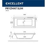 Превью фото №4  Ванна EXCELLENT Pryzmat Slim 180x80 "SMART" (бронза)