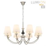 Превью фото №1  Люстра LUMION 8283/8 CLASSI LN26 052 никель/белый, металл/керамика/текстиль Люстра Е14 8*40W 220V KENTUKI