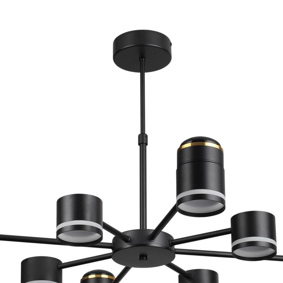 Фото №12  Люстра LUMION 8234/8C COMFI LN25 000 черный, металл/акрил Люстра потолочная GX53 LED 8*10W + LED-проектор 4*5W 2700К 220V VIRSAVA