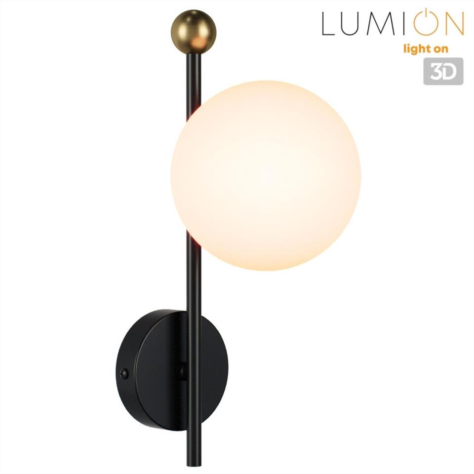 Фото №6  LUMION 6581/1W MODERNI LN26 174 черный, золотой/белый металл  /стекло Настенный светильник E14 1*40W 220V MELODY