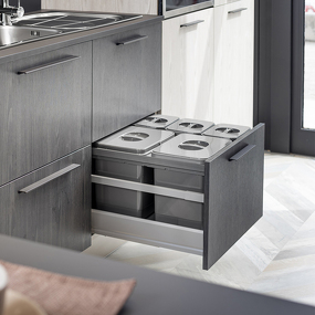 Фото Ekotech Система сортировки JAZZ 31 л, 5 ведер, выдвижной фасад 600 мм, антрацит