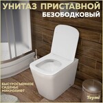 Превью фото №1  Унитаз Teymi Унитаз приставной Helmi HD безободковый, сиденье Дюропласт микролифт T40108