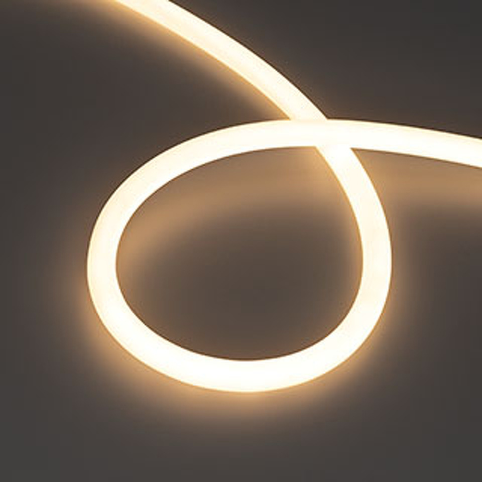 Фото №1  Arlight Лента герметичная MOONLIGHT-TOP-S-M560-D13mm 24V Warm3000 (13 W/m, IP65, 5m, wire x1, трос) ( Вывод прямой, 3 года)