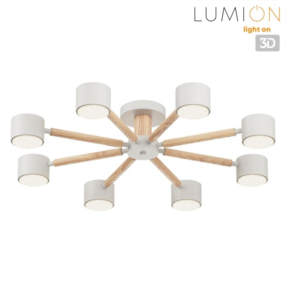 Фото №7  LUMION 8306/8C COMFI LN26 333 белый, дерево/металл Светильник потолочный GX53 LED 8*7W 220V VUDI