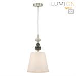 Превью фото №1  Подвесной светильник LUMION 8283/1A CLASSI LN26 051 никель/белый, металл/керамика/текстиль Подвес Е14 1*40W 220V KENTUKI