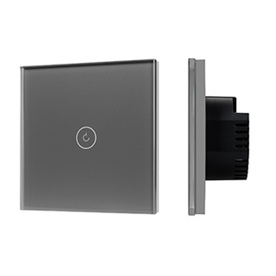 Фото №1  Arlight Выключатель сенсорный SWT-OMALI-S01-ZB-GR (250V, 10A, Zigbee) ( Стекло)