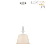 Превью фото №1  Подвесной светильник LUMION 8274/1A CLASSI LN26 046 никель/белый/серый, металл/керамика/ткань Подвес Е14 1*40W 220V VERMONT