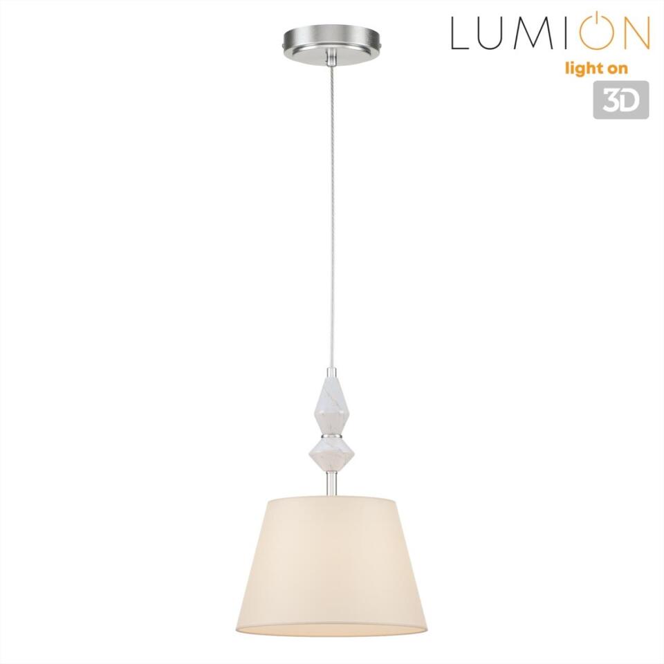 Фото №8  Подвесной светильник LUMION 8274/1A CLASSI LN26 046 никель/белый/серый, металл/керамика/ткань Подвес Е14 1*40W 220V VERMONT
