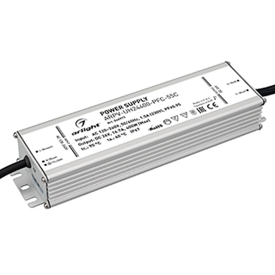 Фото №1  Arlight Блок питания ARPV-UH24400-PFC-55C (24V, 16.7A, 400W) ( IP67 Металл, 5 лет)