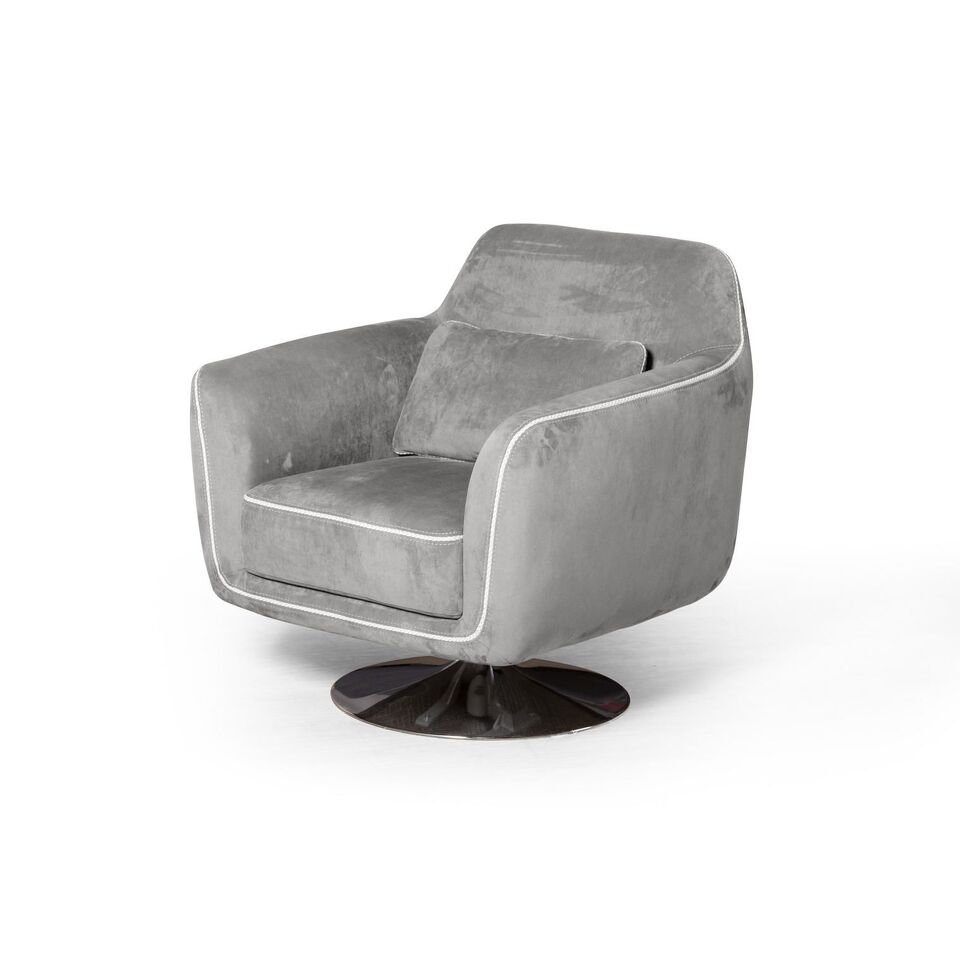 Фото №8  Top concept Кресло и пуф Марко, искусственная замша Breeze silver