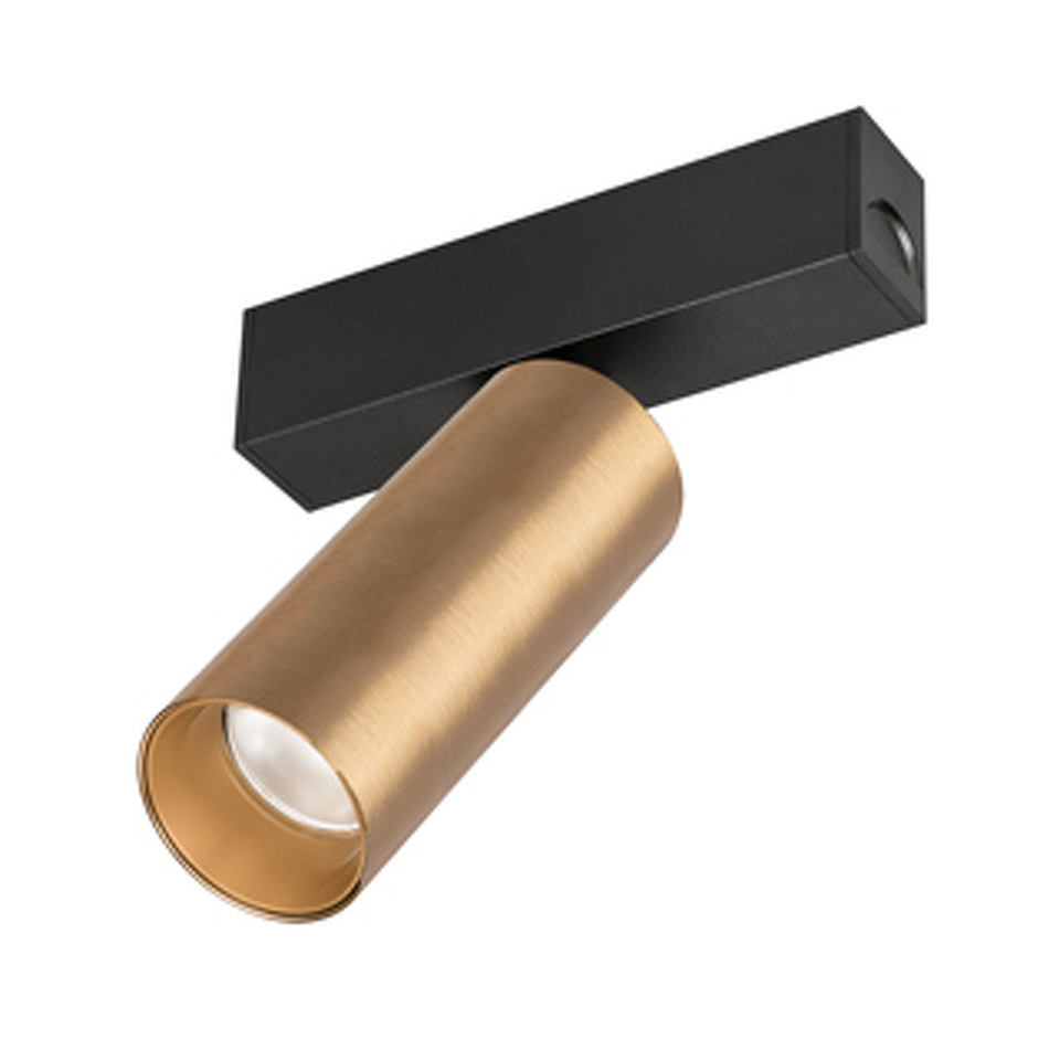 Фото №1  Arlight Светильник MAG-SPOT-25-R90-9W Warm3000 (BK-GD, 30 deg, 24V) ( IP20 Металл, 5 лет)