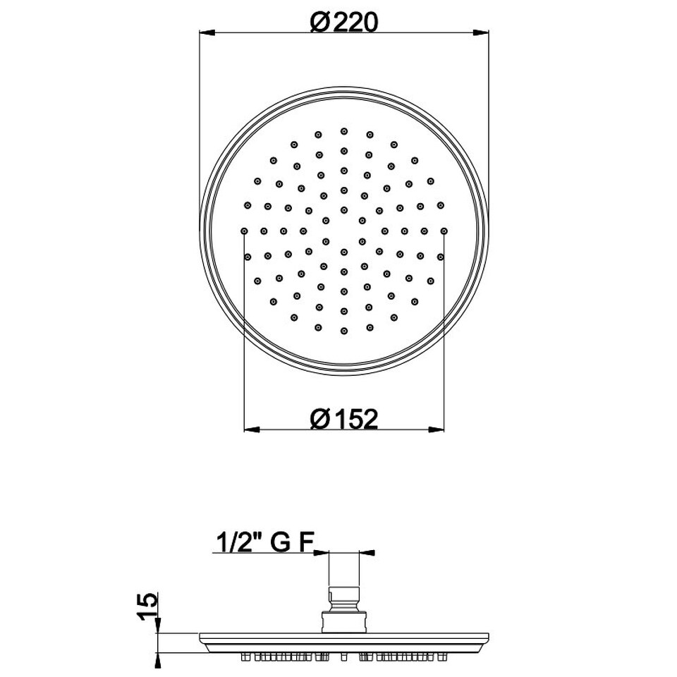 Фото №7  SF154AXX AQUAelite INstile верхний душ, 220 мм Никель шлифованный, 07Q