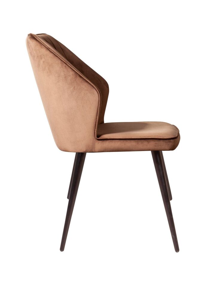 Фото №4  Top concept Стул Берг поворотный 90 градусов, функция возврата, антишум бархат коричневый 12/ черный конус