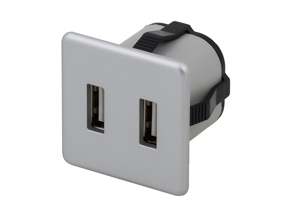 Фото №1  Furnika Розетка USB, врезная, алюминий