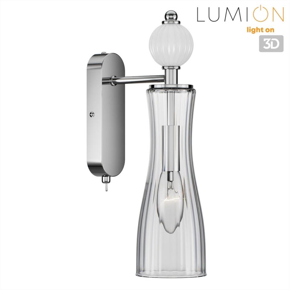 Фото №7  LUMION 8268/1W NEOCLASSI LN26 159 хром/белый/прозрачный, металл/керамика/стекло Бра Е14 1*40W 220V EMILY