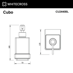 Превью фото №2  Дозатор для жидкого мыла подвесной WHITECROSS Cubo CU2440BL (черный мат)