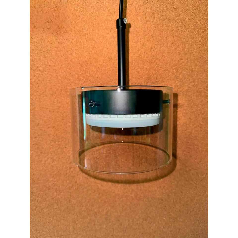 Фото №7  LUMION 8232/8Y УЦЕНКА(НЕВОЗВРАТНЫЙ ТОВАР) COMFI LN25 000 черный/прозрачный, металл/стекло Светильник подвесной LED GX70 8*10W 220V NATALINA