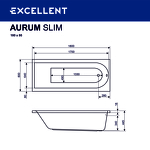 Превью фото №4  Ванна EXCELLENT Aurum Slim 180x80 "HYDRO" (хром)