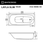 Превью фото №4  Ванна WHITECROSS Layla Slim 180x80 "SMART" (хром)